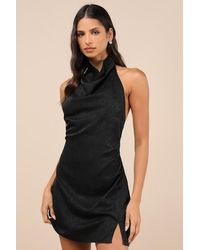 Lulus - Simply A Stunner Jacquard Cowl Backless Mini Dress - Lyst