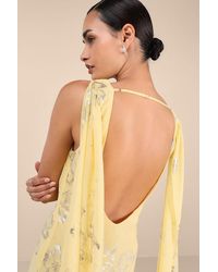 Lulus - Sidonia And Floral Cowl Sash Maxi Dress - Lyst