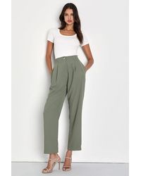 Lulus - Sophisticated Company Straight Leg Trouser Pants - Lyst