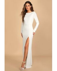 Lulus - Romantic Moments Lace Long Sleeve Maxi Dress - Lyst