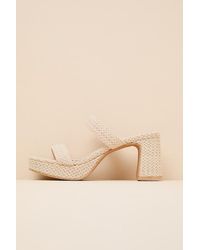 Matisse - Echo Natural Raffia Platform High Heel Slide Sandals - Lyst