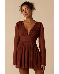 Lulus - Cinna Bell Sleeve Skater Mini Dress - Lyst