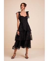 Lulus - Glamorous Sweetie Burnout Tie-Strap Bustier Midi Dress - Lyst