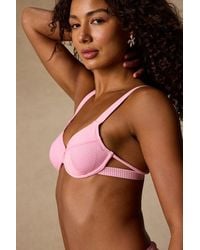 Lulus - Matala Ribbed Underwire Bikini Top - Lyst