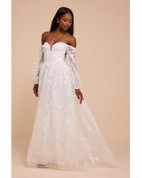 Lulus - Inga Off-The-Shoulder Tulle Maxi Dress - Lyst