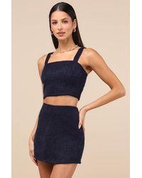 Lulus - Elevated Attitude Tweed Sleeveless Two-Piece Skort Romper - Lyst