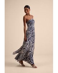 Lulus - Calista Print Ruched Drop Waist Maxi Dress - Lyst