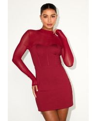 Lulus - Cosmala Bustier Long Sleeve Mini Dress - Lyst