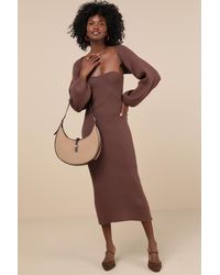 Lulus - Autumn Aura Ribbed Two-Piece Sweater Dress - Lyst