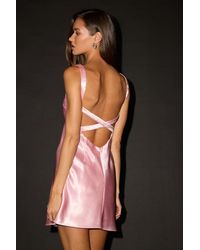 Lulus - Perfectly Classy Satin Strappy Mini Dress - Lyst
