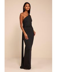 Lulus - Cressida Slinky Knit One-Shoulder Mermaid Maxi Dress - Lyst