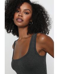 Lulus - Leisure Life Ribbed Square-Neck Tank Top - Lyst