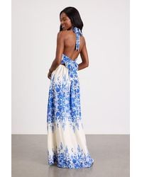 Lulus - Leona Floral Halter Maxi Dress - Lyst