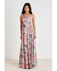 Lulus - Georgianna Multi Floral Plisse Maxi Dress - Lyst