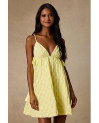 Lulus - Jen Textured Babydoll Mini Dress - Lyst