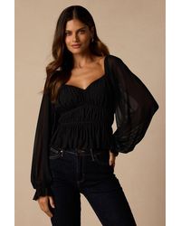 Lulus - Caldwell Mesh Long Sleeve Top - Lyst