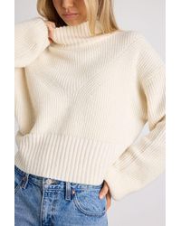 Lulus - Snuggly Days Cropped Mock Neck Sweater - Lyst