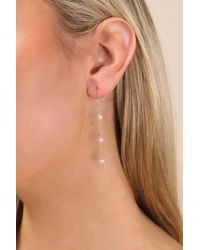 Lulus - Simply Memorable Pearl Threader Earrings - Lyst