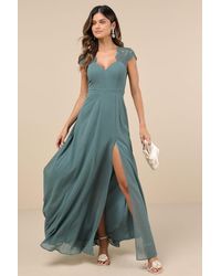 Lulus - Momentous Moments Dark Lace Backless Maxi Dress - Lyst