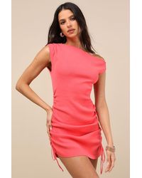 Lulus - Adalinda Off-The-Shoulder Sweater Mini Dress - Lyst