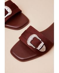 Lulus - Nyomi Suede Buckle Slide Sandals - Lyst