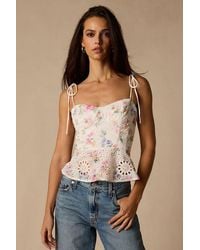 Lulus - Kalela Multi Floral Eyelet Cami Top - Lyst
