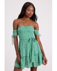 Lulus - Sweetest Feelings Floral Off-The-Shoulder Mini Dress - Lyst