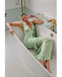 Lulus - Jamie Floral Mesh Sheer Hem Maxi Dress - Lyst