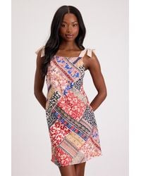 Lulus - Ximena Multi Print Tie-Strap Mini Dress - Lyst
