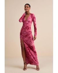 Lulus - Dynamic Sensation Floral Velvet Burnout Maxi Dress - Lyst