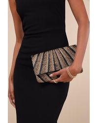 Lulus - Pleased Rsvp And Multi Striped Beaded Clutch - Lyst