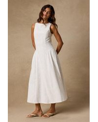 Lulus - Dandelion Eyelet Embroidered Drop Waist Midi Dress - Lyst