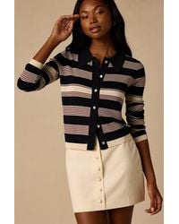 Lulus - Nelly Striped Button-Up Knit Top - Lyst
