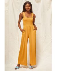 Lulus - Social Calendar Ribbed Knit Wide Leg Jumpsuit - Lyst
