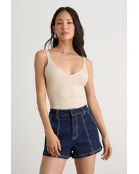Lulus - Emberlin Ribbed Low-Back Sleeveless Bodysuit - Lyst