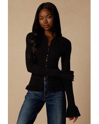 Lulus - Arlinda Knit Textured Cardigan Sweater Top - Lyst