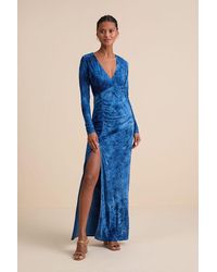 Lulus - Dynamic Sensation Floral Velvet Burnout Maxi Dress - Lyst