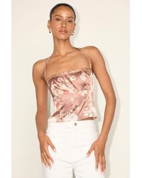 Lulus - Demi Floral Satin Halter Cami Top - Lyst