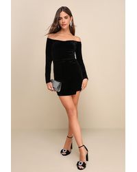 luxe possibilities black velvet pearl mini dress Black Velvet Pearl Button Tie Detail Mini Dress