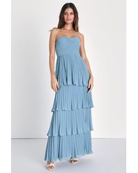 Lulus - Seriously Sensational Strapless Tiered Maxi Dress - Lyst