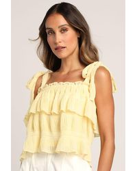 Lulus - Tiers To Summer Tie-Strap Tiered Tank Top - Lyst