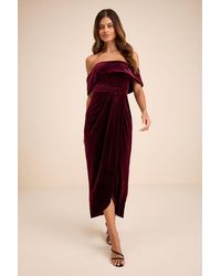 Lulus - I'M Enchanted Velvet Off-The-Shoulder Maxi Dress - Lyst