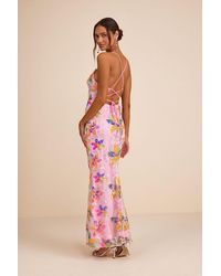 Lulus - Zaylee Sequin Lace-Up Mermaid Maxi Dress - Lyst