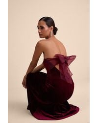 Lulus - Mesmerizing Elegance Velvet Back Bow Maxi Dress - Lyst