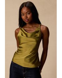 Lulus - Ariel Satin Cowl Neck Tank Top - Lyst