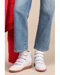 Steve Madden - Mustang Suede High-Top Wedge Sneakers - Lyst