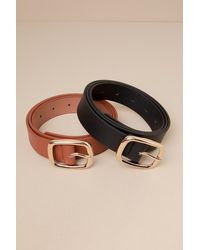 Lulus - Exceptional Finish And Two-Piece Belt Set - Lyst