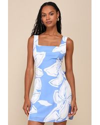 Lulus - Deeply Sweet Floral Tie-Back Shift Mini Dress - Lyst