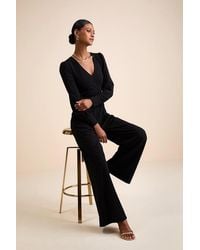 Lulus - Celebrating Romance Long Sleeve Wide-Leg Jumpsuit - Lyst