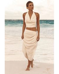 Lulus - Asana Light Linen Two-Piece Midi Dress - Lyst